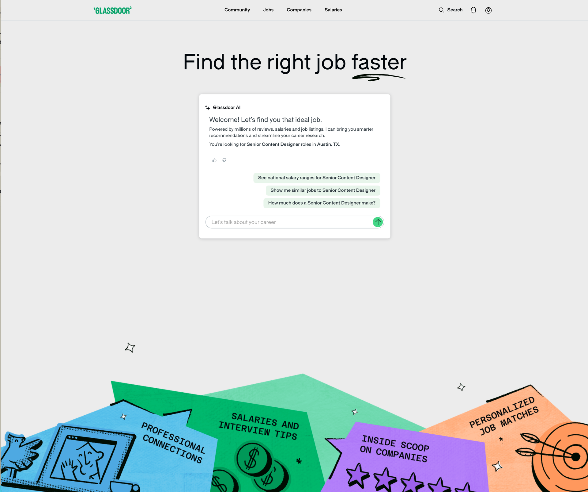 Glassdoor AI Resume Copilot interface